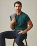 Men's Premium Slub Crew Tee - Monstera Green